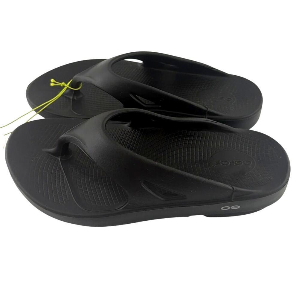 OOfos Unisex Black OOriginal Recovery Thong Slide Sandals Size M9/W11 - Picture 4 of 11